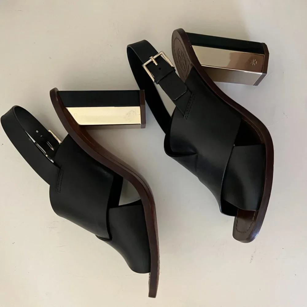 Tory Burch Bleeker Heel, Black, Size 9M - Picture 2 of 7